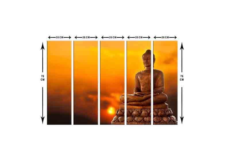 Buy Buddha In Meditation Wall Art - Set Of Five Wall Art & Paintings from Vaaree