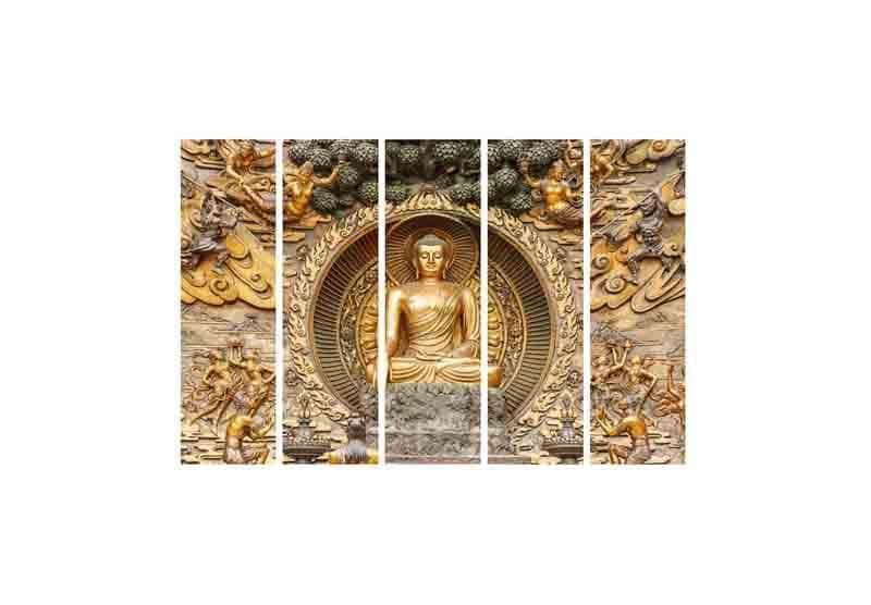 Wall Art & Paintings - Buddha Shrine Wall Art - Set Of Five