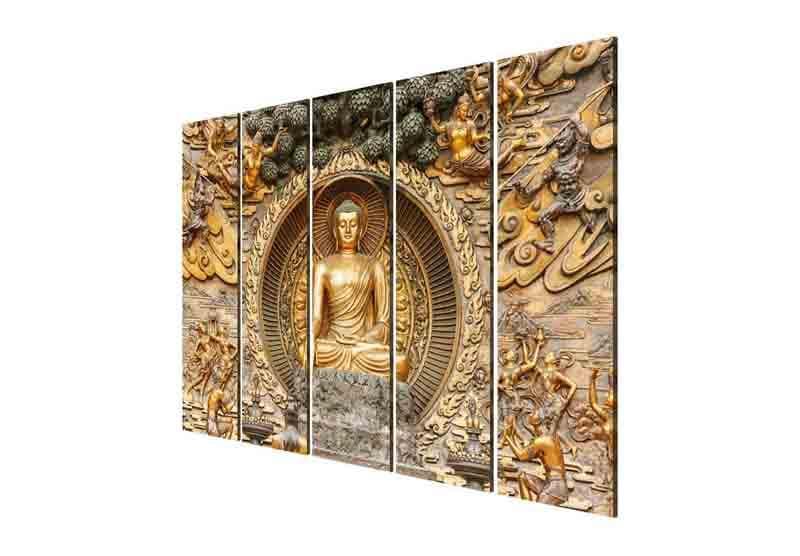 Wall Art & Paintings - Buddha Shrine Wall Art - Set Of Five