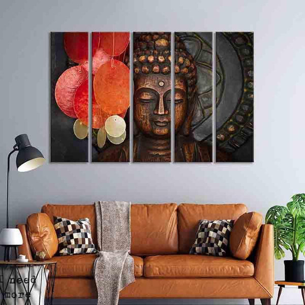 Wall Art & Paintings - Calm Buddha Wall Art - Set Of Five