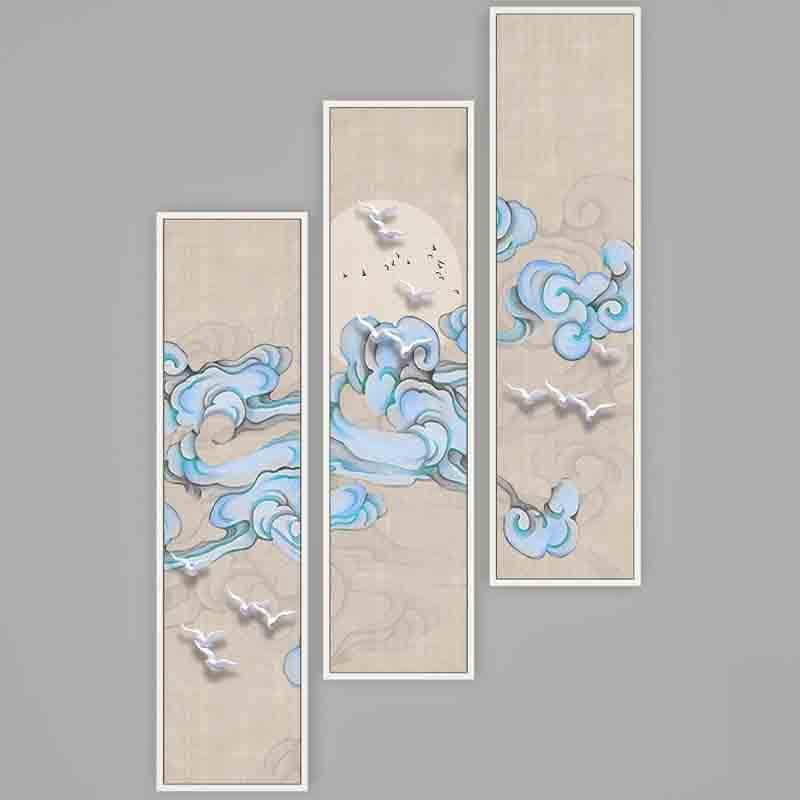 Buy Cloud Nine Wall Art - Set Of Three Wall Art & Paintings from Vaaree