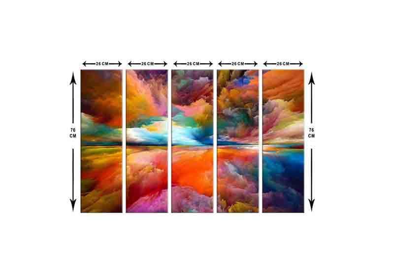 Wall Art & Paintings - Color Blast Wall Art - Set Of Five