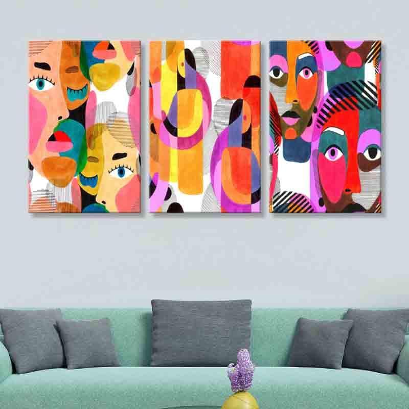 Wall Art & Paintings - Crowded Wall Art - Set Of Three