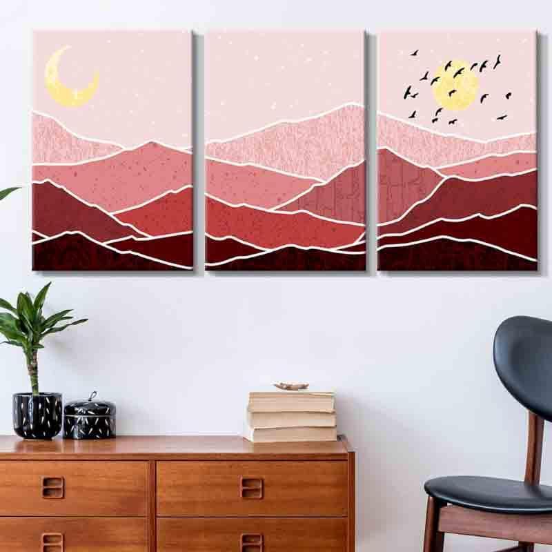 Buy Day N Night Wall Art - Set Of Three Wall Art & Paintings from Vaaree