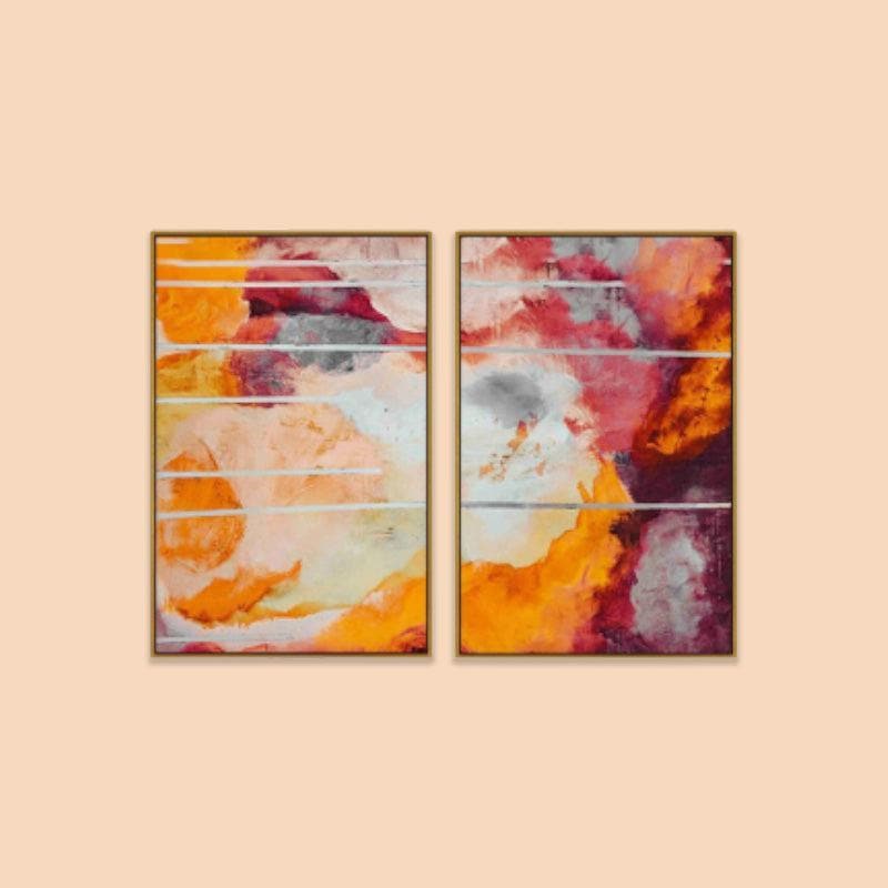 Wall Art & Paintings - Flames Wall Art - Set Of Two