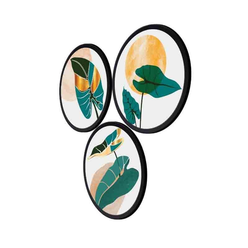 Buy Folium Wall Art - Green - Set Of Three Wall Art & Paintings from Vaaree