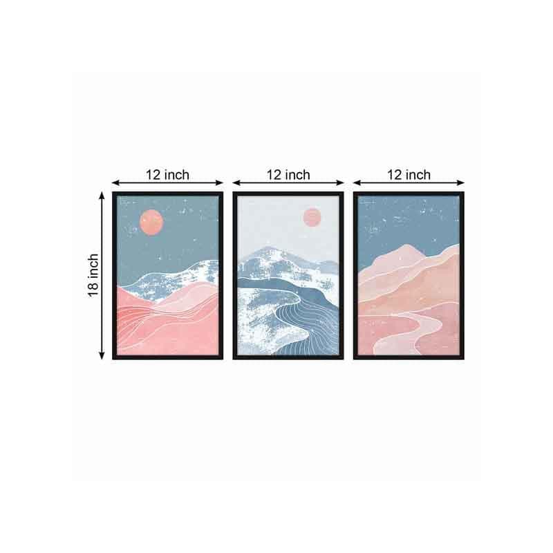 Buy Galactic Land Wall Art - Set Of Three Wall Art & Paintings from Vaaree