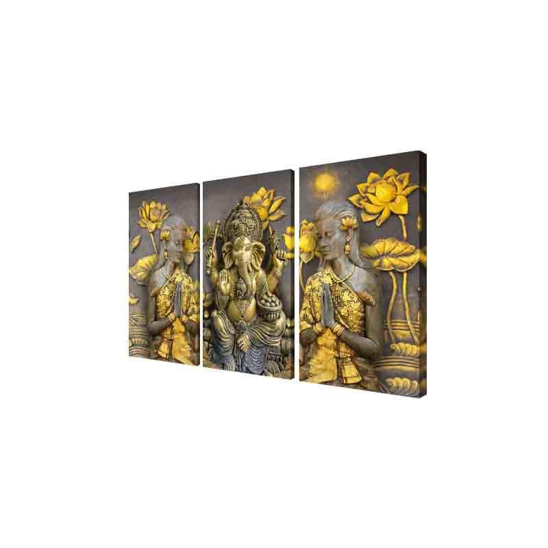 Wall Art & Paintings - Ganpati Bappa Wall Art - Set Of Three