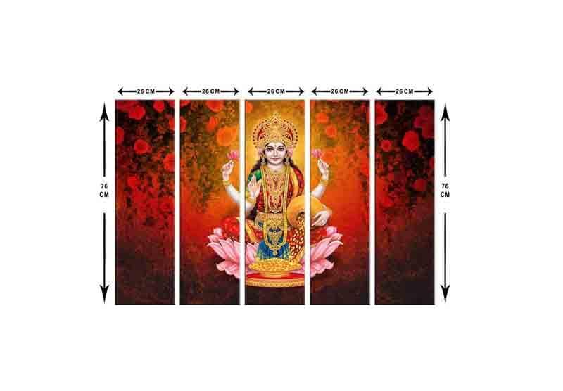 Wall Art & Paintings - Goddess Laxmi Wall Art - Set Of Five