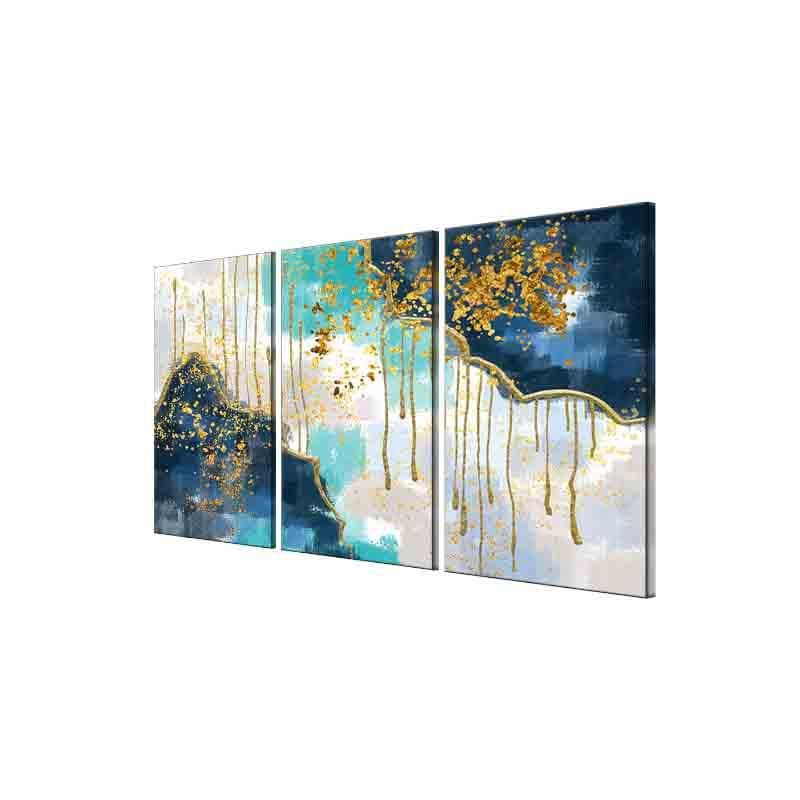 Wall Art & Paintings - Gold Waves Wall Art - Set Of Three