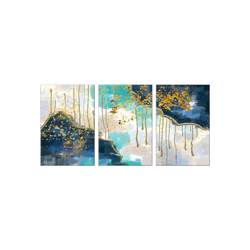 Wall Art & Paintings - Gold Waves Wall Art - Set Of Three