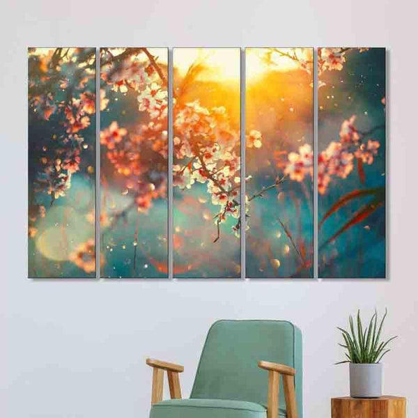 Wall Art & Paintings - Japanese Blossoms Wall Art - Set Of Five