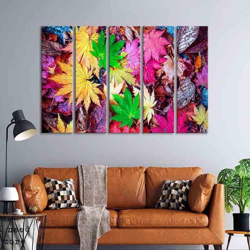 Wall Art & Paintings - Kaleidoscopic Leaves Wall Art - Set Of Five