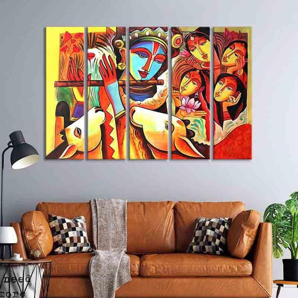 Wall Art & Paintings - Krishna Murari Wall Art - Set Of Five