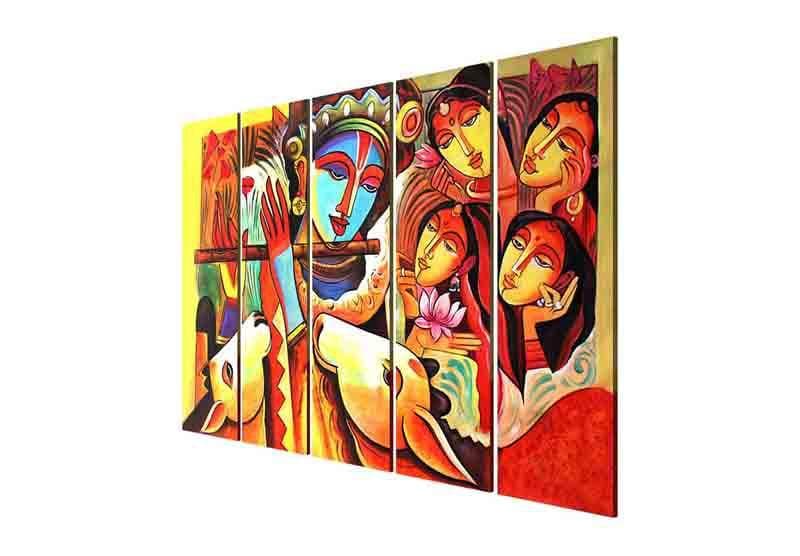 Wall Art & Paintings - Krishna Murari Wall Art - Set Of Five