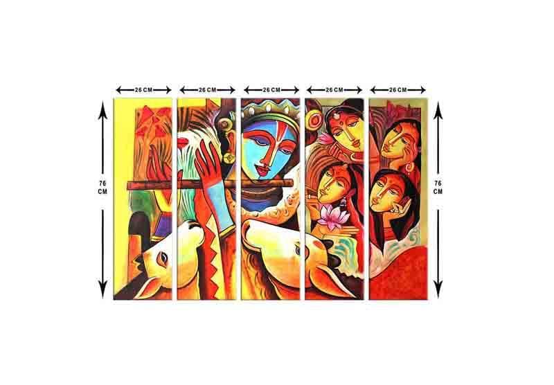 Wall Art & Paintings - Krishna Murari Wall Art - Set Of Five