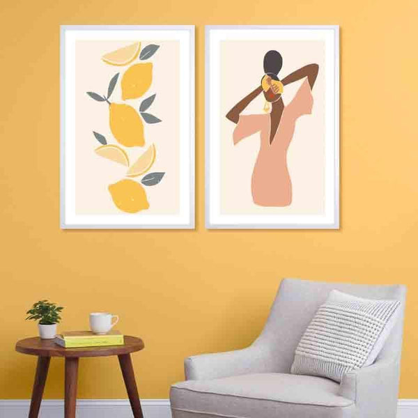 Buy Wall Art & Paintings - Life's Lemons Wall Art - Set Of Two at Vaaree online