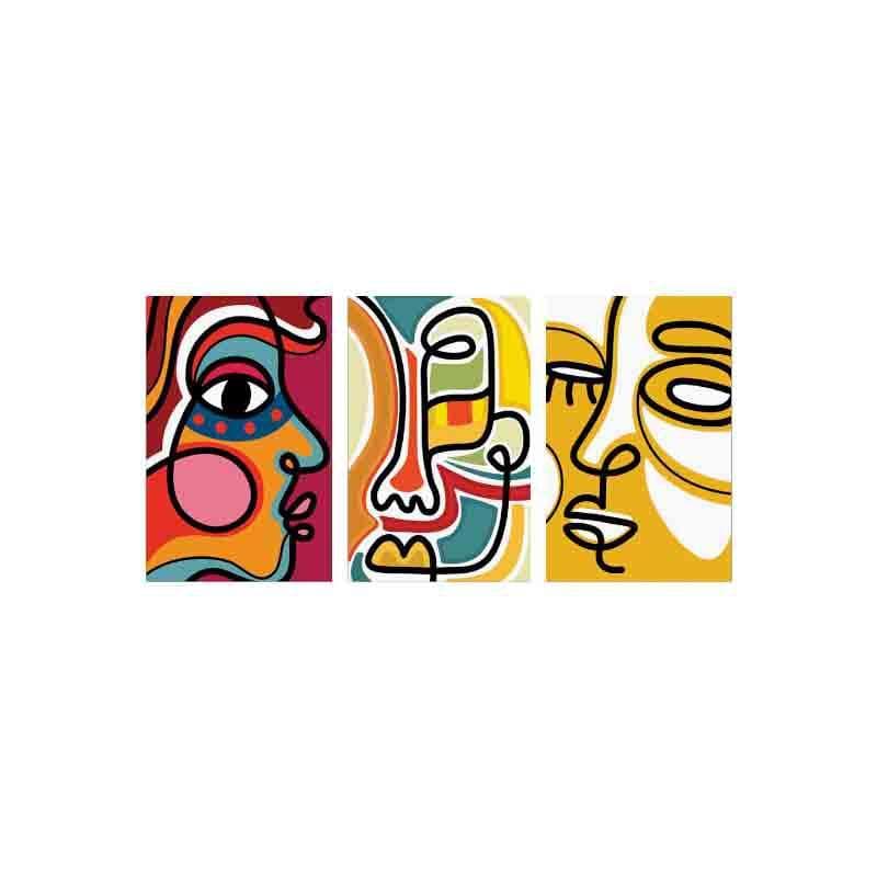 Buy Many Faces Wall Art - Set Of Three Wall Art & Paintings from Vaaree