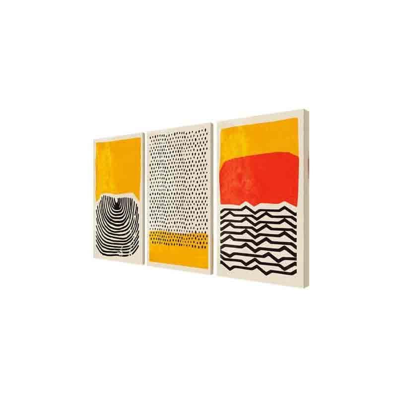 Buy Mindfulness Wall Art - Yellow - Set Of Three Wall Art & Paintings from Vaaree