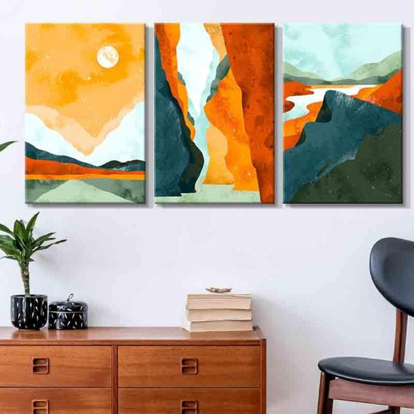 Wall Art & Paintings - Mountain Person Wall Art - Set Of Three