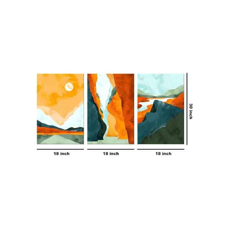 Wall Art & Paintings - Mountain Person Wall Art - Set Of Three