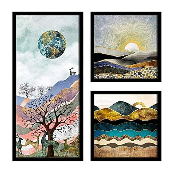 Buy Wall Art & Paintings - Mountain View Wall Art - Set Of Three at Vaaree online