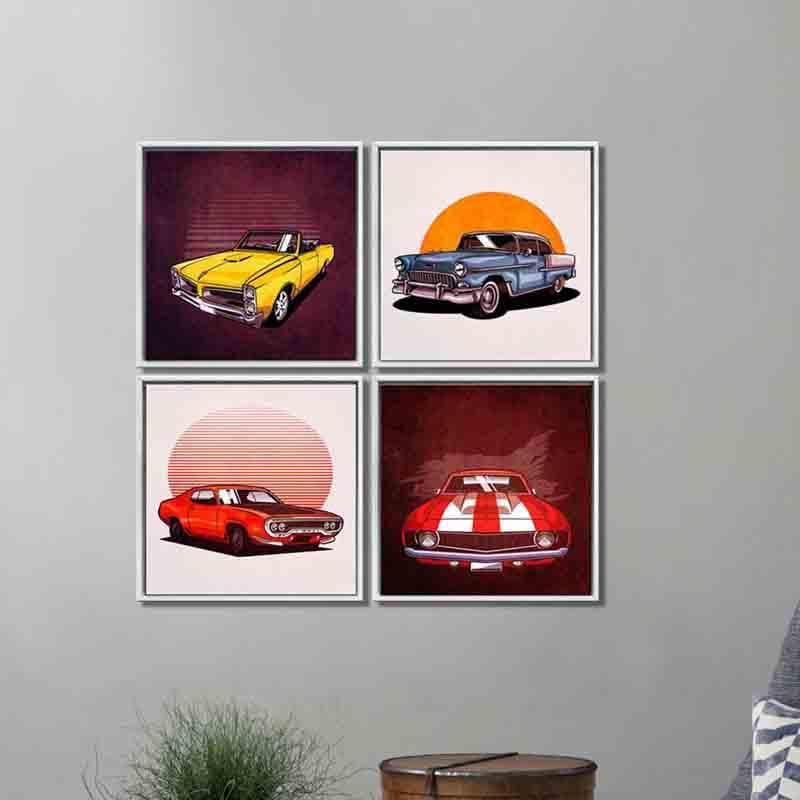 Wall Art & Paintings - Mustang Wall Art - Set Of Four