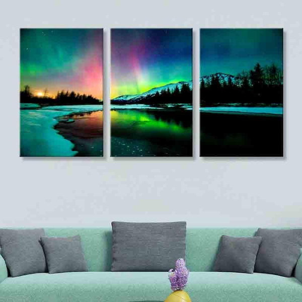 Wall Art & Paintings - Northern Lights Wall Art - Set Of Three