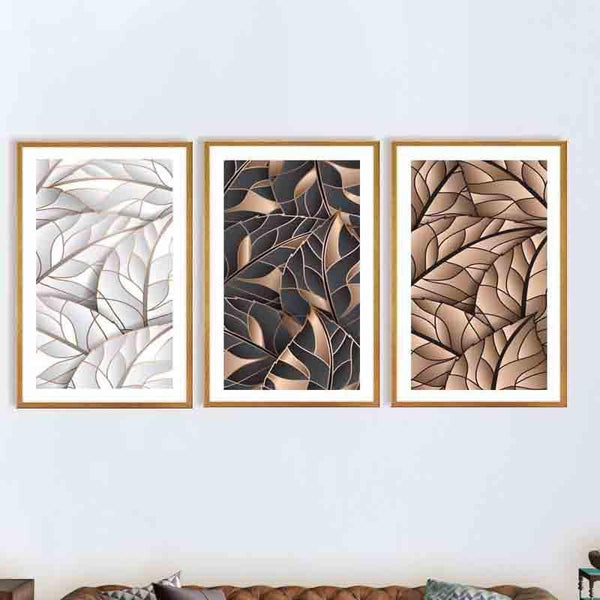 Wall Art & Paintings - Overlapping Leaves Wall Art - Set Of Three