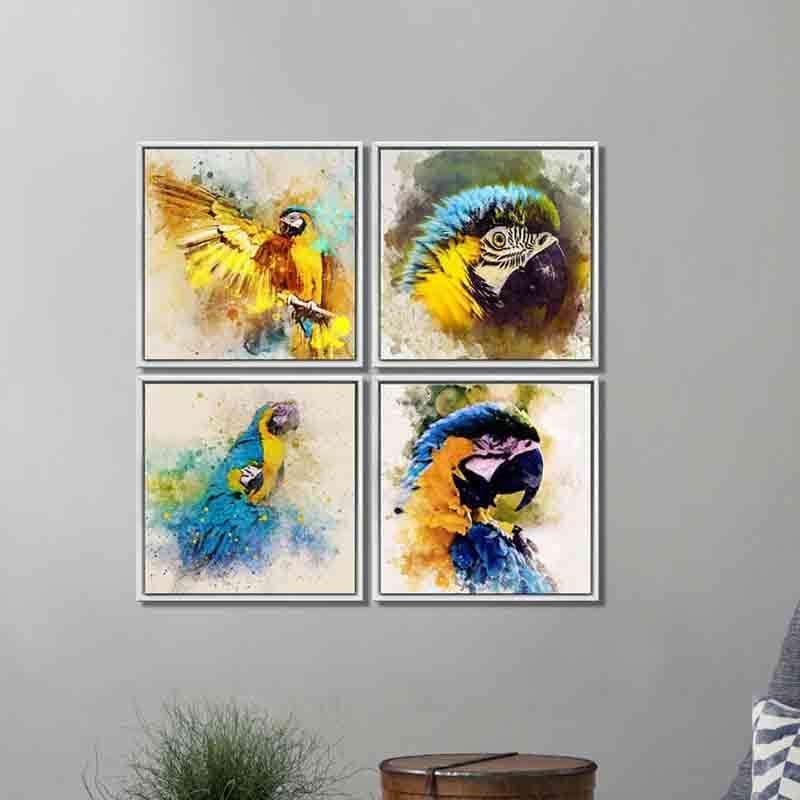 Wall Art & Paintings - Parrots Wall Art - Set Of Four