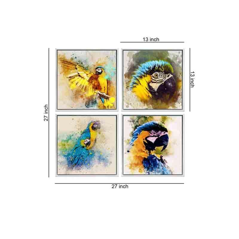 Wall Art & Paintings - Parrots Wall Art - Set Of Four