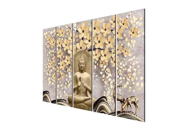 Buy Peace Temple Wall Art - Set Of Five Wall Art & Paintings from Vaaree