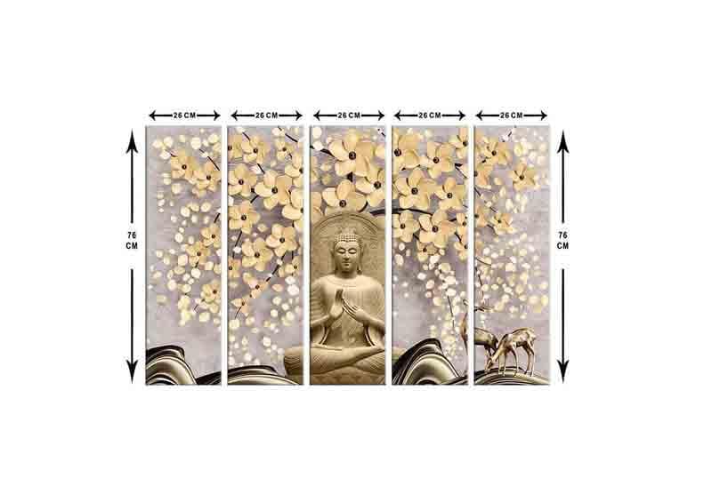 Buy Peace Temple Wall Art - Set Of Five Wall Art & Paintings from Vaaree