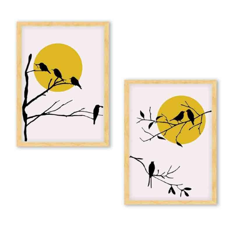 Wall Art & Paintings - Perched On Stem Wall Art - Set Of Two