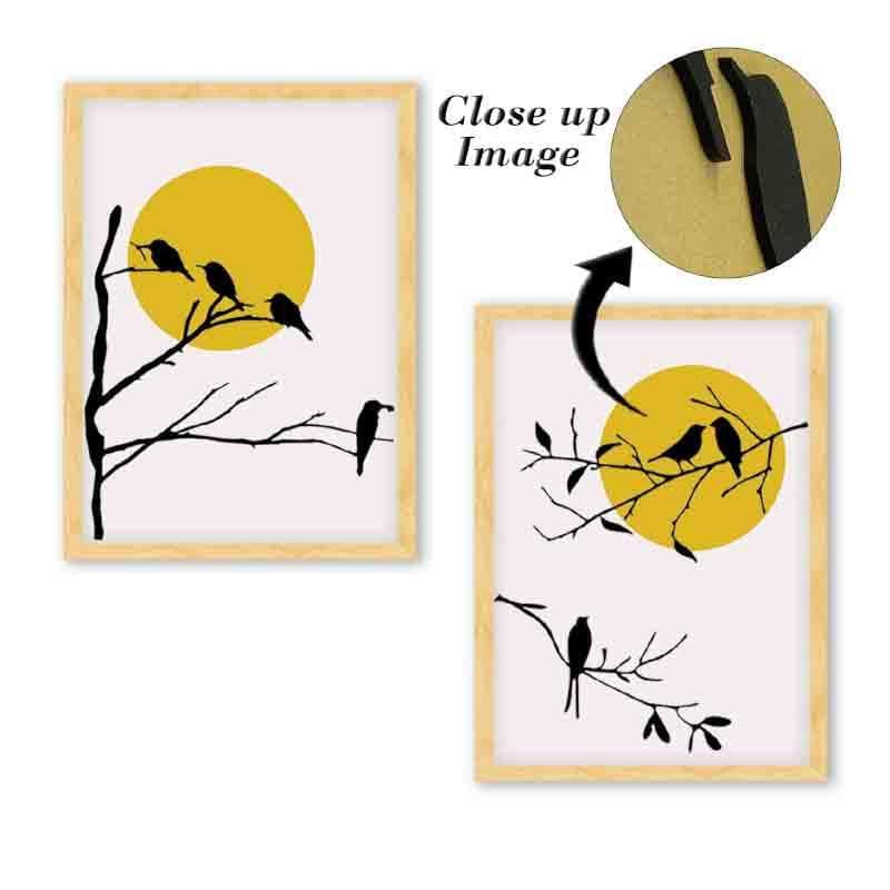 Buy Perched On Stem Wall Art - Set Of Two Wall Art & Paintings from Vaaree