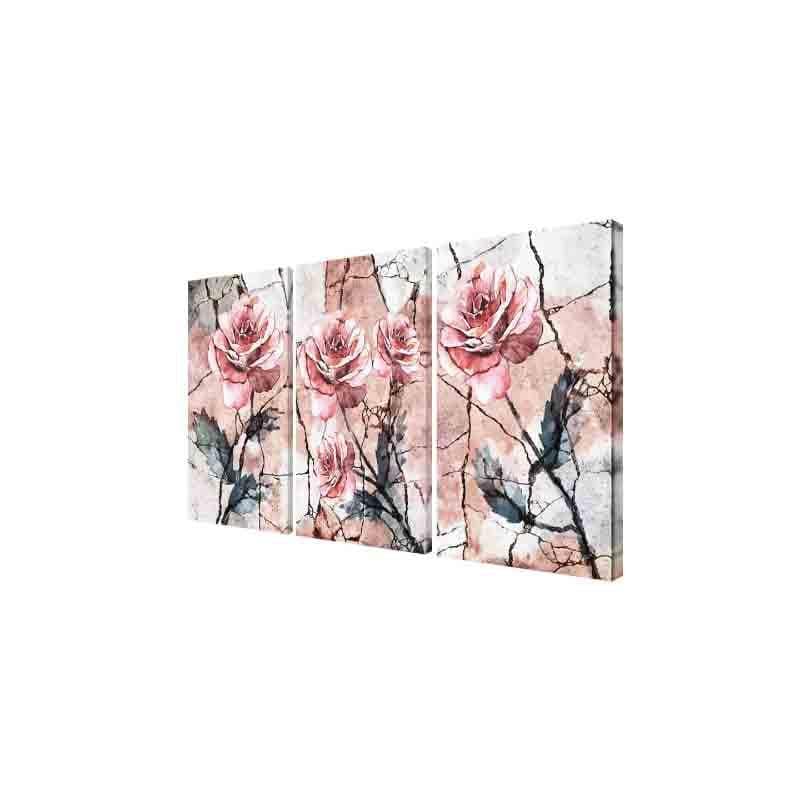 Wall Art & Paintings - Pink Rose Wall Art - Set Of Three