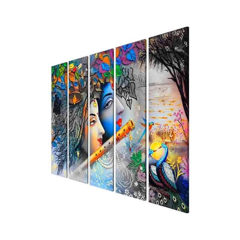 Buy Radha Krishna Wall Art - Set Of Five Wall Art & Paintings from Vaaree