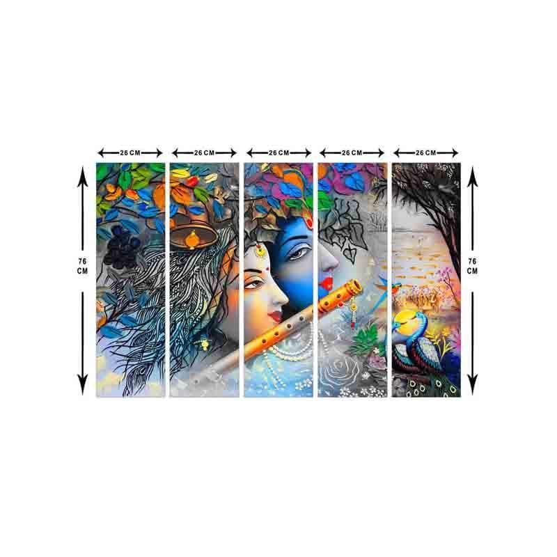 Buy Radha Krishna Wall Art - Set Of Five Wall Art & Paintings from Vaaree