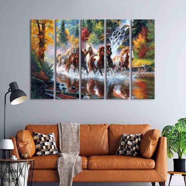 Wall Art & Paintings - River Horses Wall Art - Set Of Five