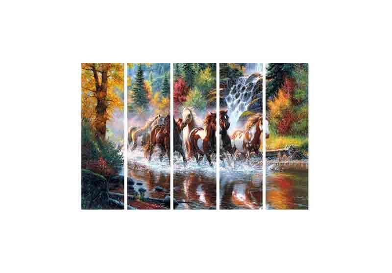 Wall Art & Paintings - River Horses Wall Art - Set Of Five