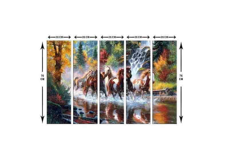 Wall Art & Paintings - River Horses Wall Art - Set Of Five