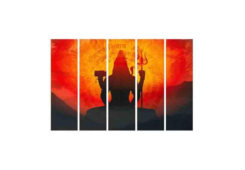 Buy Shiv Shambhu Wall Art - Set Of Five Wall Art & Paintings from Vaaree