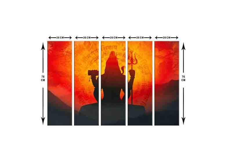 Buy Shiv Shambhu Wall Art - Set Of Five Wall Art & Paintings from Vaaree