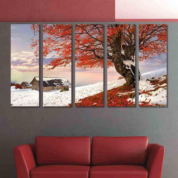 Wall Art & Paintings - Snowy Days Wall Art - Set Of Five