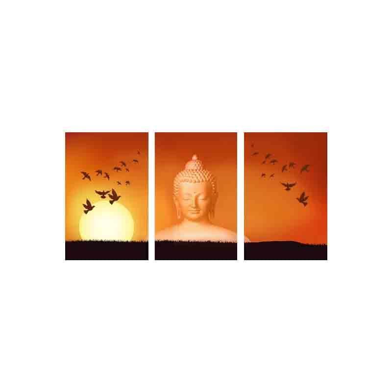 Wall Art & Paintings - Solitude Buddha Panelled Art - Set Of Three