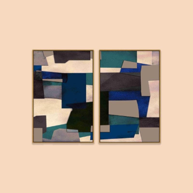 Wall Art & Paintings - Square Squared Wall Art - Set Of Two