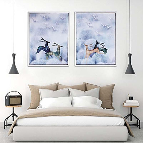 Wall Art & Paintings - Surreal Deers Wall Art - Set Of Two