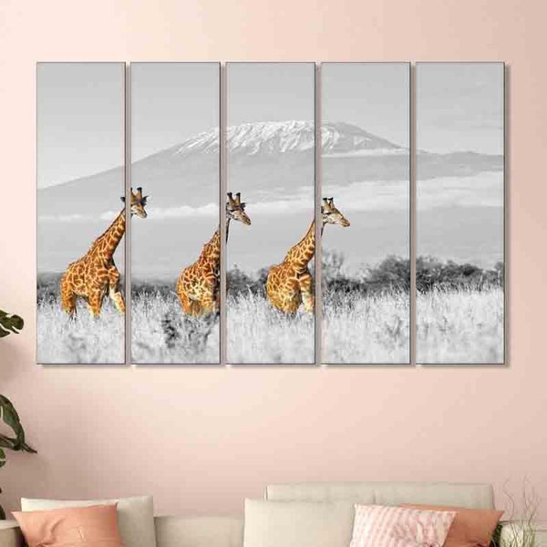 Wall Art & Paintings - Wild Giraffe Wall Art - Set Of Five