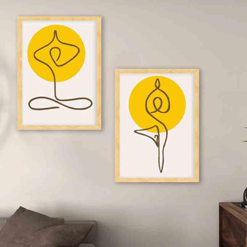 Wall Art & Paintings - Yoga Line Wall Art - Set Of Two