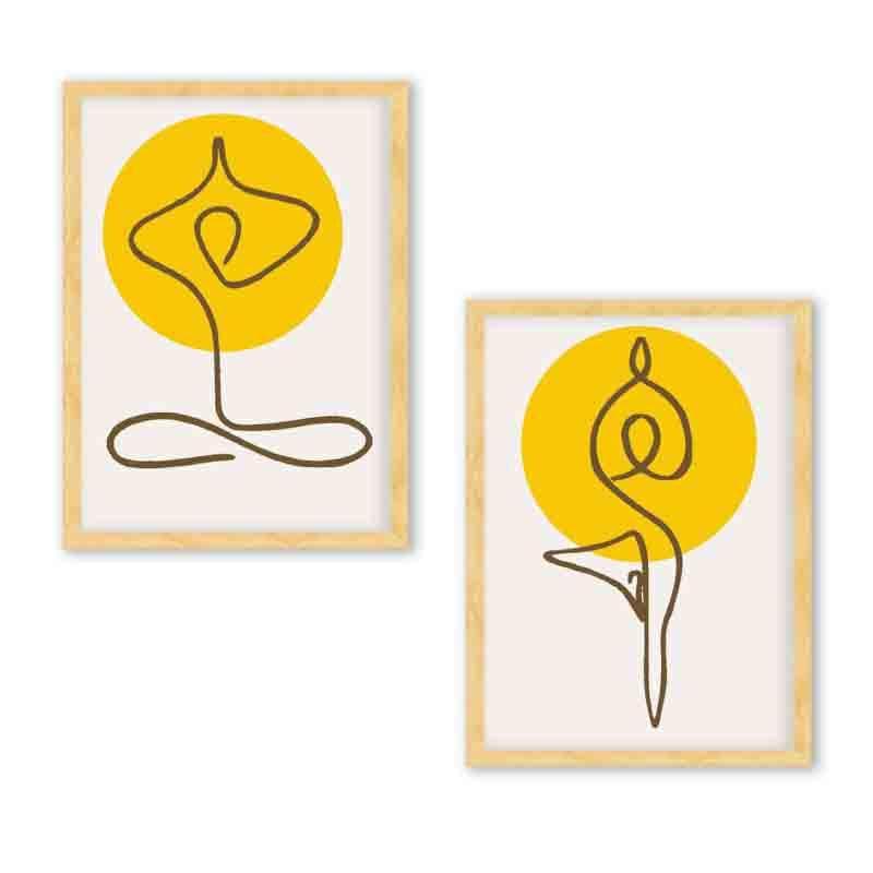 Wall Art & Paintings - Yoga Line Wall Art - Set Of Two